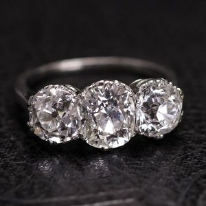 Three Stone Cushion Cut White Sapphire Wedding Band For Women 925 Sterling Silve